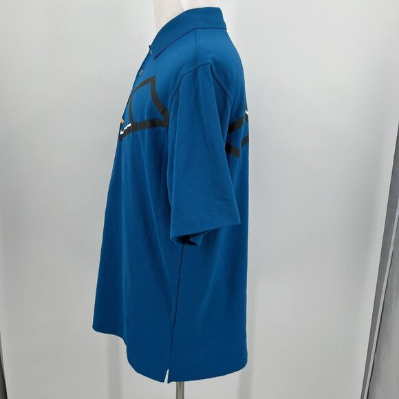 Nike Golf Dri-Fit Mens Polo Shirt Blue W/ Graphic Design Size Large - Picture 8 of 8